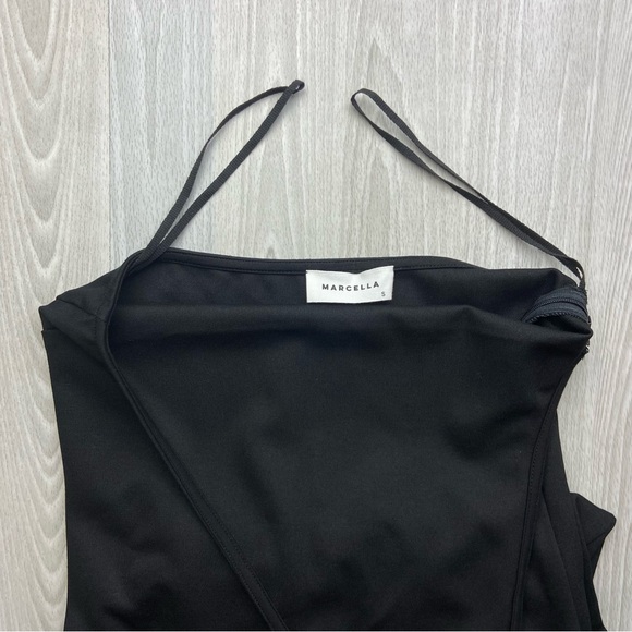 Marcella NYC Manhattan Dress Gown One Shoulder Maxi Ponte Fabric Size Small - Picture 17 of 17